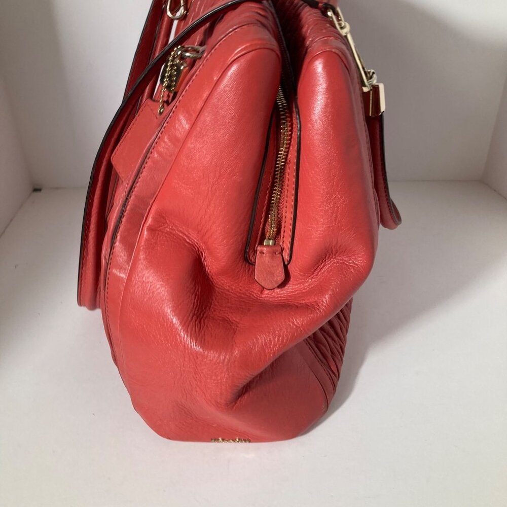 Coach 25984 Madison North South Gathered Leather Satchel 14.5 x 12.25 x 6" - Picture 4 of 16